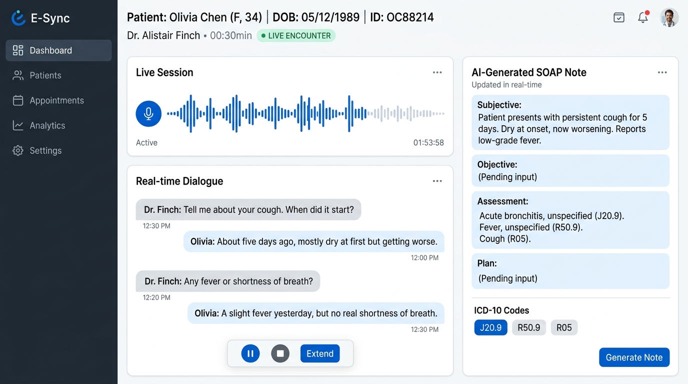 E-Sync AI · Ambient Clinical Scribe