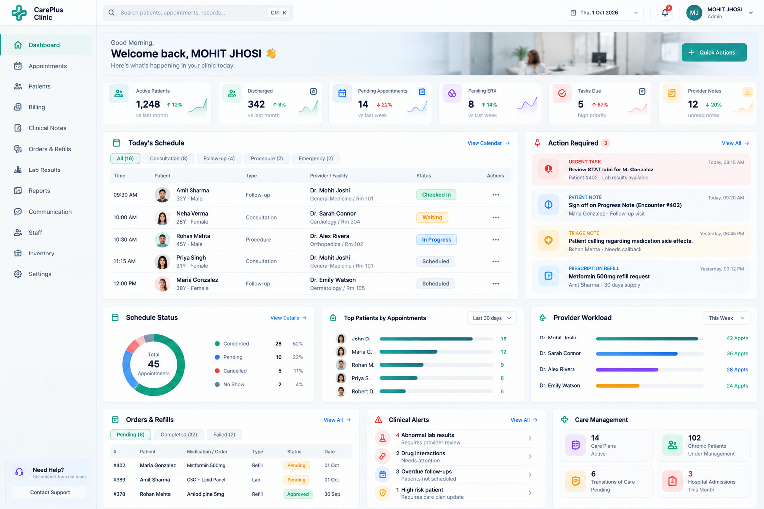 CarePlus EHR · Clinical Operations